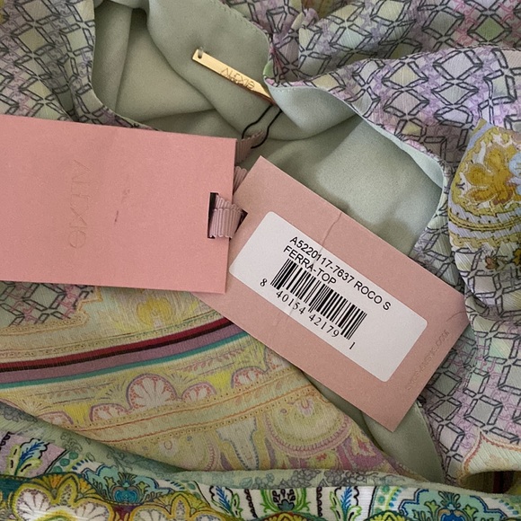 NWT Alexis Ferra Crop Tie Top in Rococco sz small - Picture 6 of 6